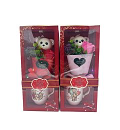 Mini Bouquet San Valentino con Tazza + Luci LED