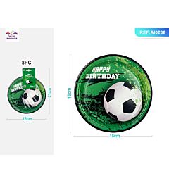 PIATTI DI CARTA - TEMA CALCIO 18CM - 8PZParty Go