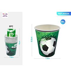 BICCHIERI MONOUSO - CALCIO - 6PZ