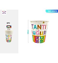 BICCHIERI COLORATI - TANTI AUGURI - 6PZParty Go