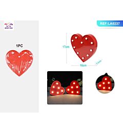 DECORAZIONE A CUORE CON LED - ROSSO - 1PZParty Go