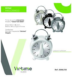TIMER CUCINA  CLOCK TWIN BELLS  4 COL, ASSVirtime