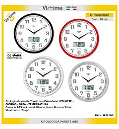 Orologio da Parete Classic + LCD - Ø30cm