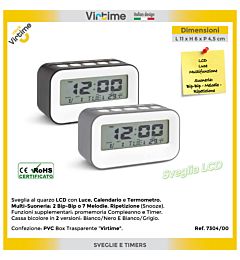 SVEGLIA DIGITALE LCD RETROILLIMINATO - 11x6CMVirtime