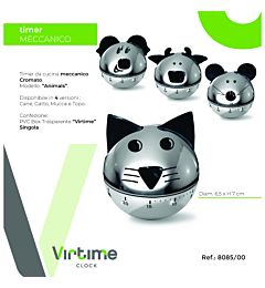 TIMER CUCINA "ANIMALS" CROMATO 4 VERS, ASSVirtime