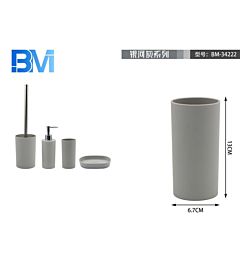 BICCHIERE BAGNO IN PLASTICA SATINATO - GRIGIOBm