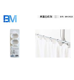ANELLI PER TENDA DOCCIA - BIANCO - 12PZBm