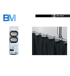 ANELLI PER TENDA DOCCIA - NERO - 12PZBm