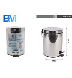 PATTUMIERA BAGNO IN METALLO ARGENTO