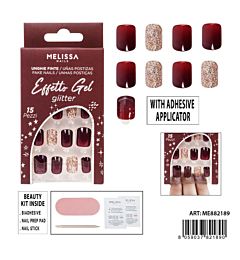 MELISSA UNGHIE BIADESIVE GLITTER SQUOVALE 15PZMelissa
