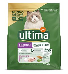 Ultima Gatti Sterilizzati Palline di Pelo - Tacchino - 440g