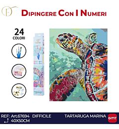 DIPINGERE CON I NUMERI 24 COLORI TARTARUGA MARINA