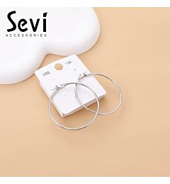 ORECCHINI CLASSICI ACCIAIO ARGENTO 5cmSevi