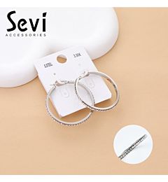ORECCHINI A CERCHIO CLASSICI ARGENTO 4cmSevi