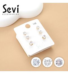 SET DI ORECCHINI CON ZIRCONI TAGLIO LUMINOSOSevi