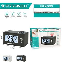 Sveglia Digitale Controllo Vocale + Proiettore - AK48202