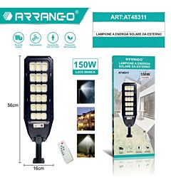 Lampione Solare Luce Bianca 150W con Telecomando - 16x56cm