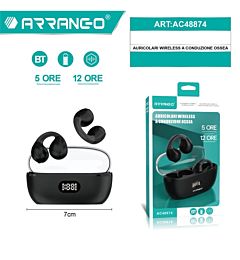 ARRANGO AURICOLARI WIRELESS A CONDUZIONE OSSEA NERO