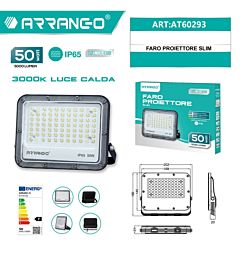 Faro Proiettore Slim LED 50W 3000K - AT60293