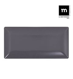 RETTANGOLARE PIATTO GRIGIO SCURO 30X15CM  ELITE