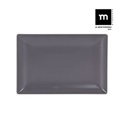 RETTANGOLARE PIATTO GRIGIO SCURO 30X20CM  ELITE