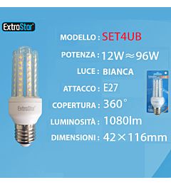 LAMPADA DI LED E27 12W LUCE FREDDAExtrastar