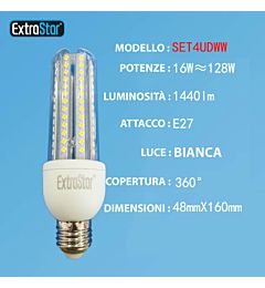 LAMPADA DI LED E27 16W LUCE CALDAExtrastar