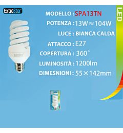 LAMPADINA A LED OPACA SPIRALE E27 13W 1200LM 4200K