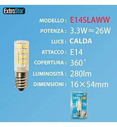LAMPADINA LED E14 3.3W 280LM LUCE CALDAExtrastar
