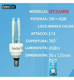 LAMPADINA LED E14 5W 450LM LUCE CALDAExtrastar