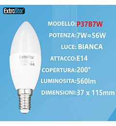 LAMPADINA LED E14 7W 560LM LUCE FREDDAExtrastar