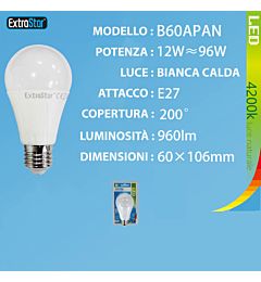 LAMPADINA LED E27 12W 960LM 4200K