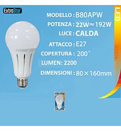LAMPADINA LED E27 22W 2200LM 3000KExtrastar