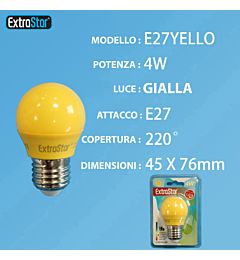 LAMPADINA LED E27 4W LUCE GIALLA