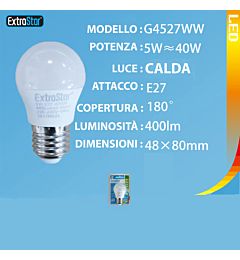 LAMPADINA LED E27 5W 400LM LUCE CALDAExtrastar