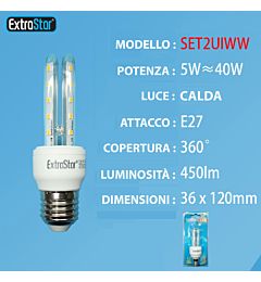LAMPADINA LED E27 5W 450LM LUCE CALDAExtrastar