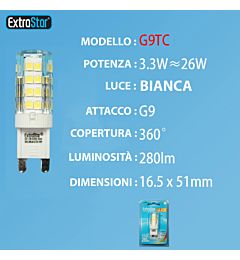 LAMPADINA LED G9 3.3W 280LM LUCE FREDDAExtrastar
