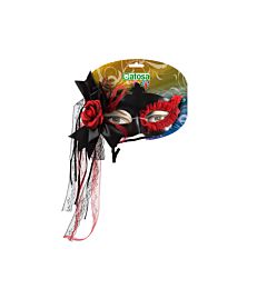 CART. MASCHERA NERA IN PVC C. FIORE E LACETTIAtosa