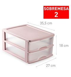 CASSETTIERA DA SCRIVANIA 2 CASSETTI ROSA PALOPlastic Forte