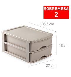 CASSETTIERA DA SCRIVANIA 2 CASSETTI MARRON F18J ALPlastic Forte