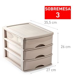 CASSETTIERA DA SCRIVANIA 3 CASSETTI MARRON F18J ALPlastic Forte