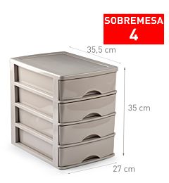 CASSETTIERA DA SCRIVANIA 4 CASSETTI MARRON F18J ALPlastic Forte