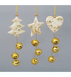 ALBERO/STELLA/CUORE ORO CM.26 C/3 CAMPANE METALLO