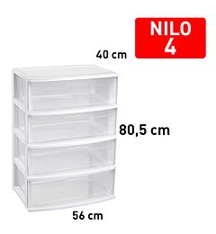 CASSETTIERA NILO 4 CASSETTI BIANCO