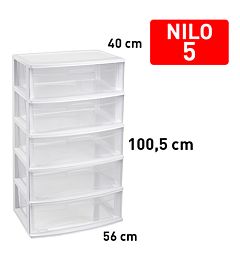 CASSETTIERA NILO 5 CASSETTI BIANCO