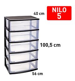 CASSETTIERA NILO 5 CASSETTI NERO