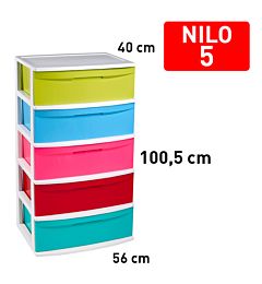CASSETTIERA NILO 5 CASSETTI BIANCOLORE