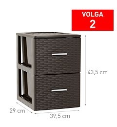 CASSETTIERA 2 CASSETTI VOLGA RATTAN WENGUEPlastic Forte