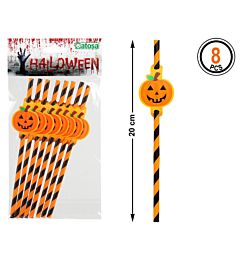 Atosa - Cannucce Halloween Zucca - 8pzAtosa