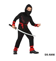 Atosa - Costume Ninja Rosso/Nero - 5/6 AnniAtosa